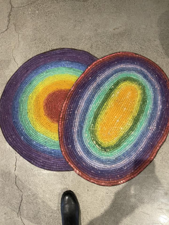 Rainbow braided oval rugs