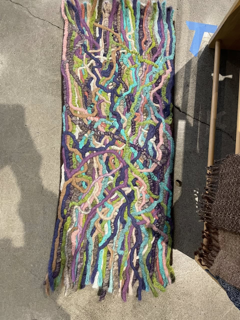 Woven textile wall hanging