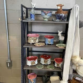 Ceramic animal figurines and planters